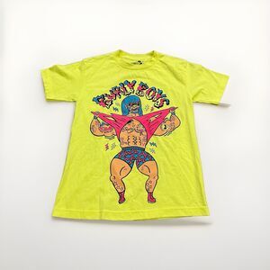 Riff Raff Mens Neon Green Burly Boys Short Sleeve T-Shirt Size S Small